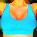 5 1/2 weeks out. In an Ahh Bra with no padding, no ABD pads.. Just my breasts :) They are already starting to "fluff" a bit. Very happy.