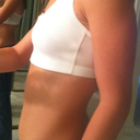 Before with zip-up sports bra
