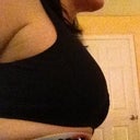 Side view of boobs and chin.
