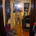 Me in the garment. I really don't like the shape I have in the garment, it sucks in my hips completely and leaves my saddlebags huge