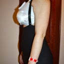 Day after my surgery, all padded up and in my liposuction garment