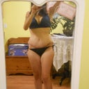 23 days post op, wearing my sisters suit...will be buying my very own 2 piece very soon!!! :)