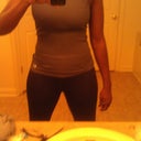 No ready for just sports bra and pants....so put on a tank....