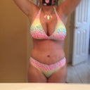 DAY 14....I am so happy ! I am still swollen and I still have pen marks and marks from the binder....BUT IM IN A BIKINI ! This is without a doubt the best thing I ever did for myself!