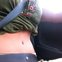 6 weeks po sitting in the car...no flubber hanging over, yay!