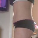 Now it's a different story from the side though, you can see my pouch sticking over my knickers. I'm not sucking in at all here so this is natural