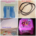 Laundry Sheets, Headbands, Wedge Pillow, Step stool. (see review for uses)