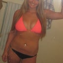 Hot pink bikini top before - always having to adjust the cups. There was either too much cleavage or too much side boob spillage so I could never get it to look normal