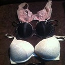 Pink bra from when I was 17, Black bra was pre-pregnancy, Beige bra was worn prior to BR. Those are adult size sunglasses. :0