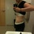7 weeks po at the gym, side, flexing.