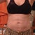 5.5 weeks.  Look at the line (indentation) above the belly button now.