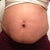 Front view. My belly button piercing was stretched out during pregnancy.