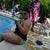 My 31 st birthday hanging poolside in a bikini but still have tank top over to hold up girls....