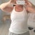 Braless in a shelf tank at 2 weeks post-op.  I WENT TO A STORE LIKE THIS AND DID NOT GET ARRESTED!!!!!  No one threw-up, either.  Win-Win, I'd say!

Please note:  the mess on the floor in the background appears to be MEN'S clothing.....just fyi.  *Ahem*