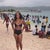 6 weeks post op. They haven't settled all the way but they are looking good, This is on the beach in Jamaica. I did pretty good. I put a nice layer of sunscreen on my incision and I was fine :)